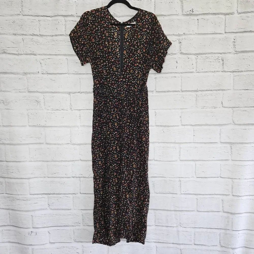 Faithfull the Brand Floral Short Sleeve Jumper Rayon Womens Medium Flowy Casual